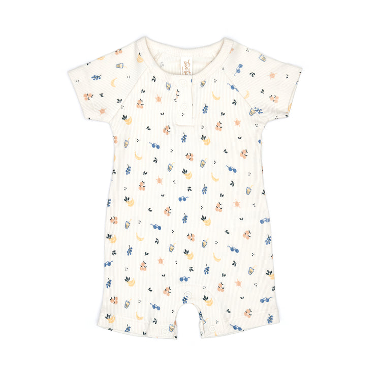 Romper Mc Short Perla Picnic de algodón rib