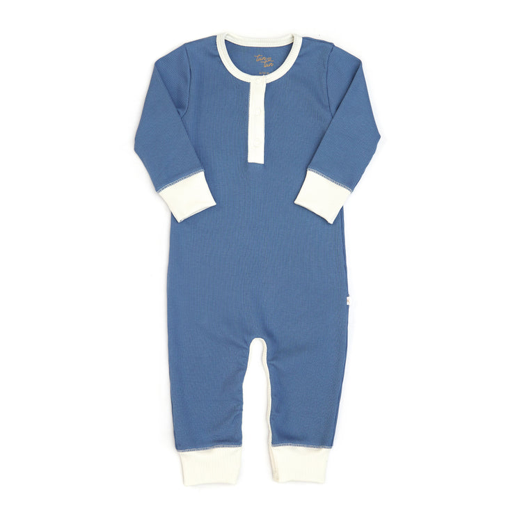Romper Puños Rib Azul de algodón rib