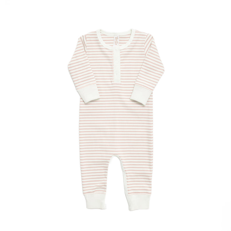 Romper Puños Rib Perla Rayas Rosado