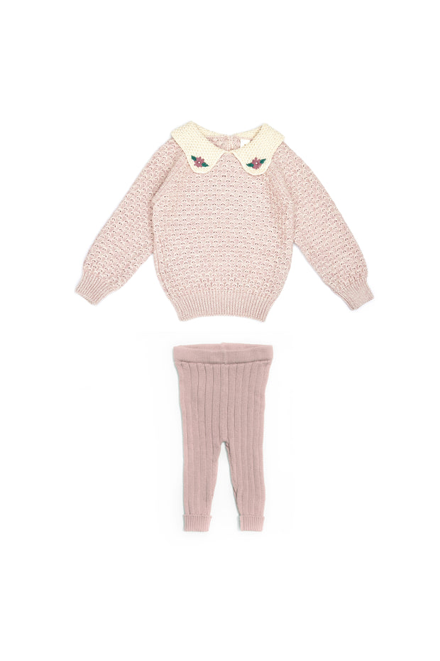Set Sweater Cuello Bebe + Leggin Lila