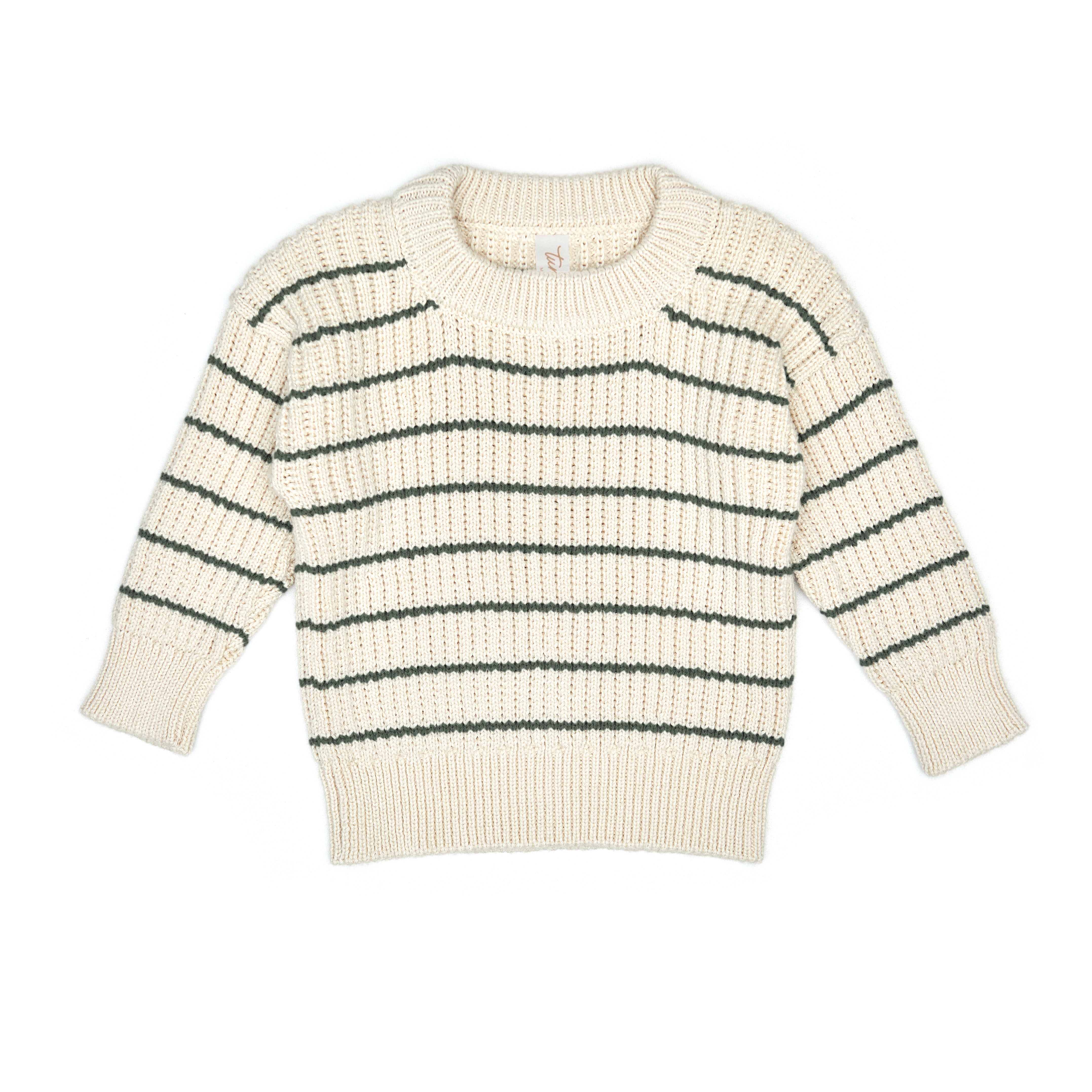 Conjunto 2PCS tejido Sweater Rayas + Leggin Rayas Verde de Algodón