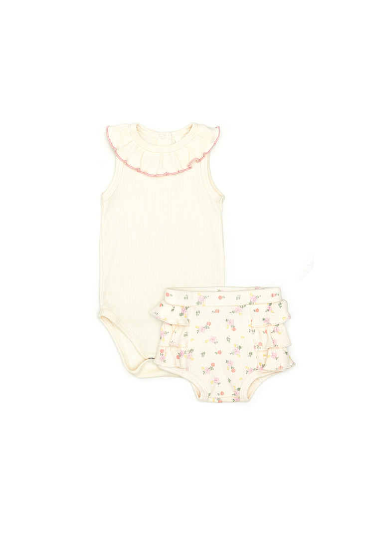 Set Body Bobo + short bombacho Perla & Perla flores