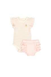 Set Body Bobo Alita + short bombacho Perla rayas rosado