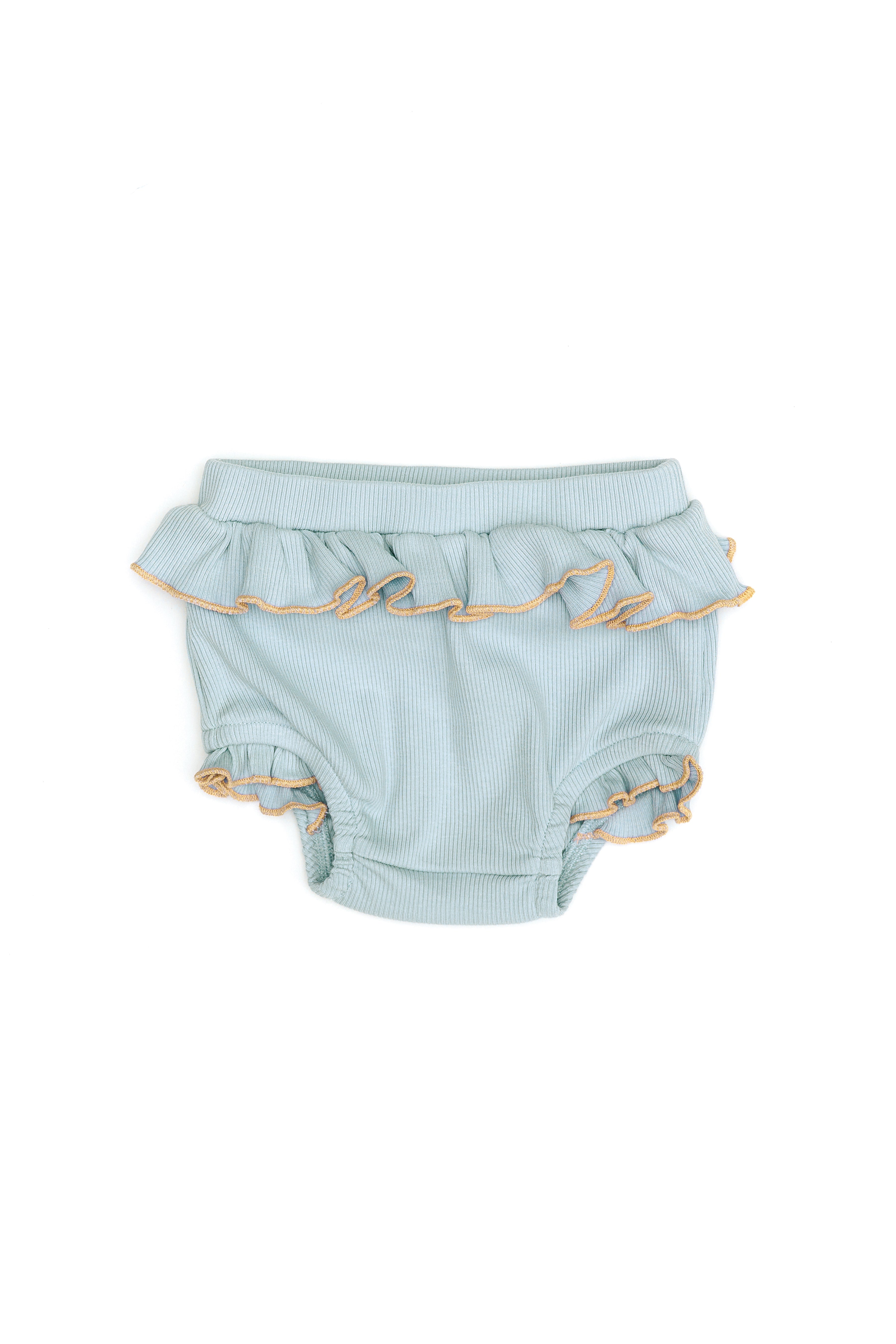Conjunto 2 PCS Body Tiritas + Short Bombacho Menta de Algodón Rib