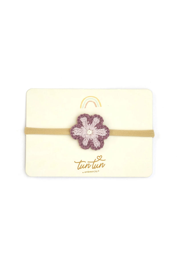 Vincha Flor Tejida Lila & Mauve