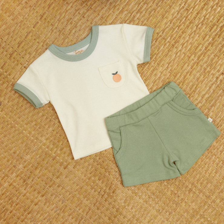 Set Polo  Bolsillo + Short Perla / Verde de algodón