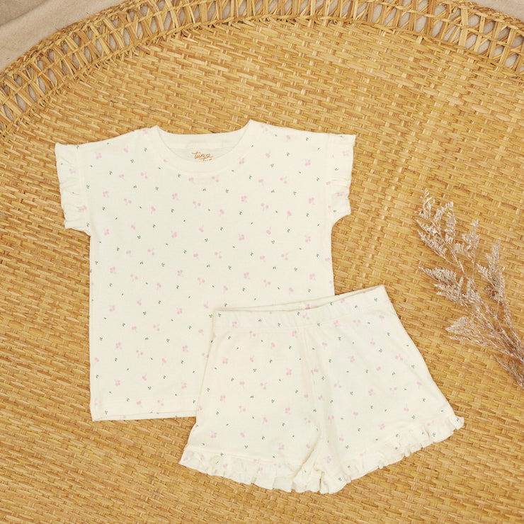 Pijama Bobos Perla Cerezas Fucsia de algodón pima