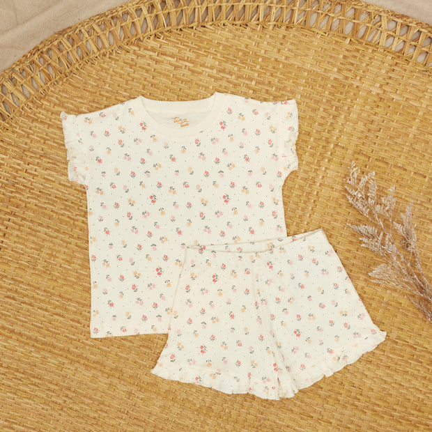 Pijama Bobos Perla Flores de algodón pima