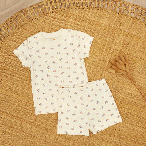 Pijama Polo + Short Perla Bicicletas de algodón pima