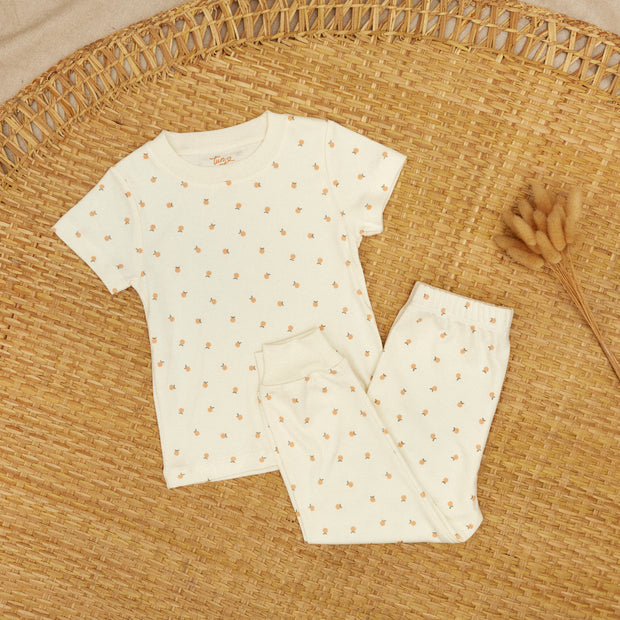 Pijama Polo + Pantalon Perla Naranjas de algodón pima