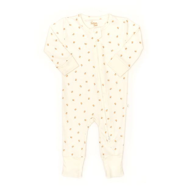 Romper Cierre Perla Naranjas de algodón pima