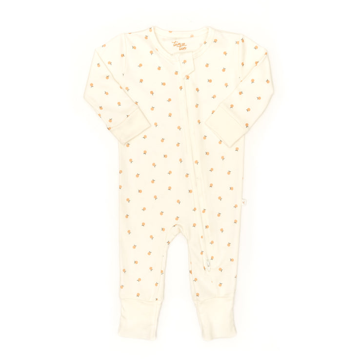 Romper Cierre Perla Naranjas de algodón pima