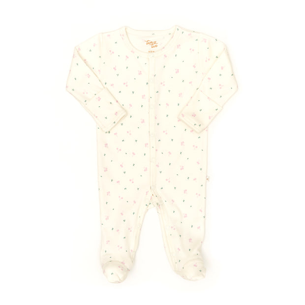 Enterizo Broches Perla Cerezas Fucsia de algodón pima