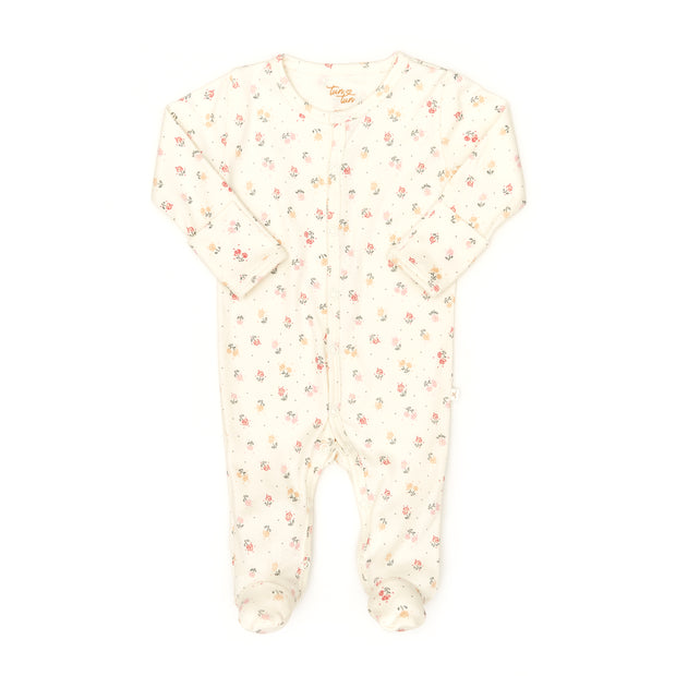 Enterizo Broches Perla Flores de algodón pima