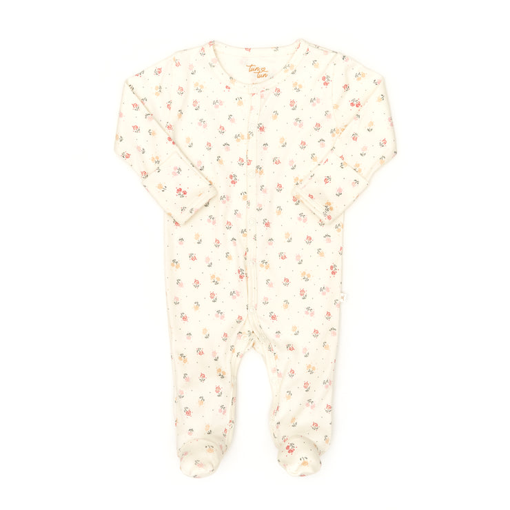 Enterizo Broches Perla Flores de algodón pima