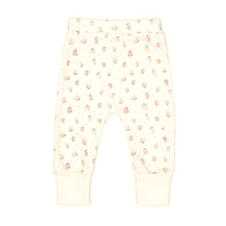 Set 2 Pcs Body Bobo + Pant Perla / Perla Flores de algodón pima