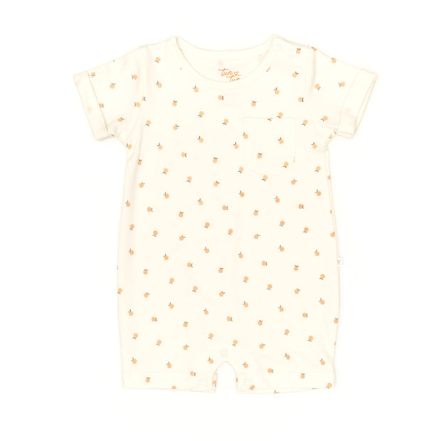 Romper Manga Corta Perla Naranjas de algodón pima