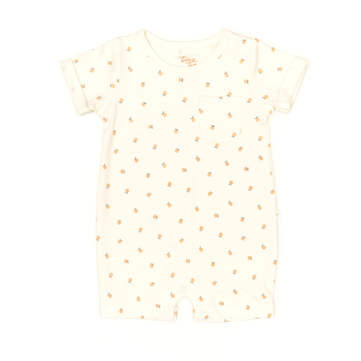 Romper Manga Corta Perla Naranjas de algodón pima