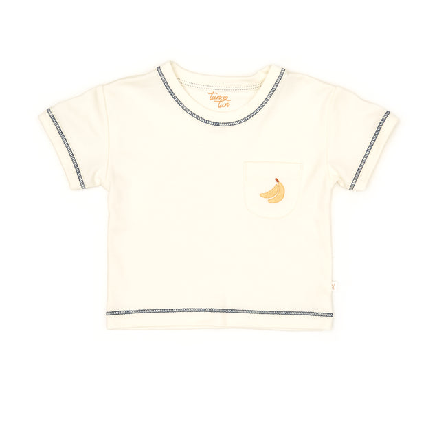 Set Polo  Bolsillo + Short Perla / Azul de algodón