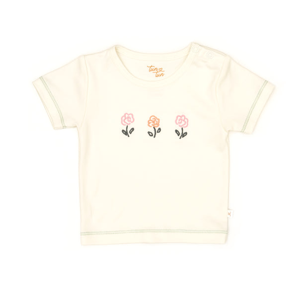 Set Tshirt + Short Perla / Cuadros Verde de algodón