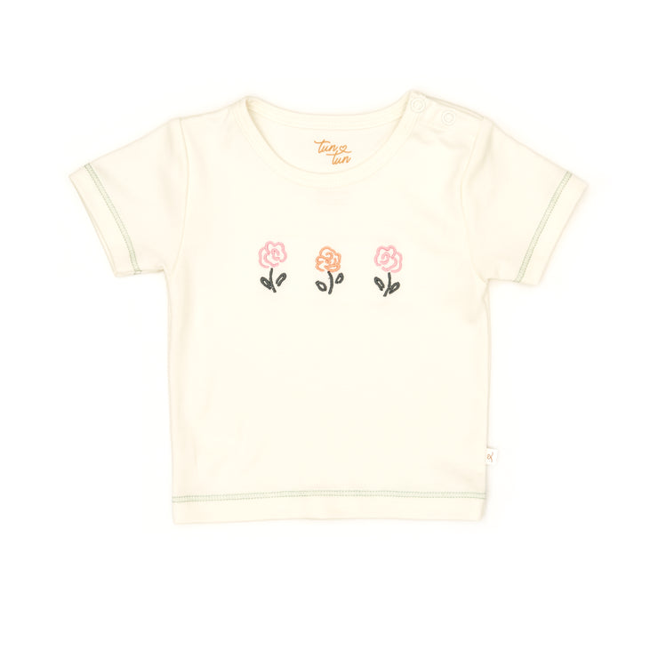 Set Tshirt + Short Perla / Cuadros Verde de algodón