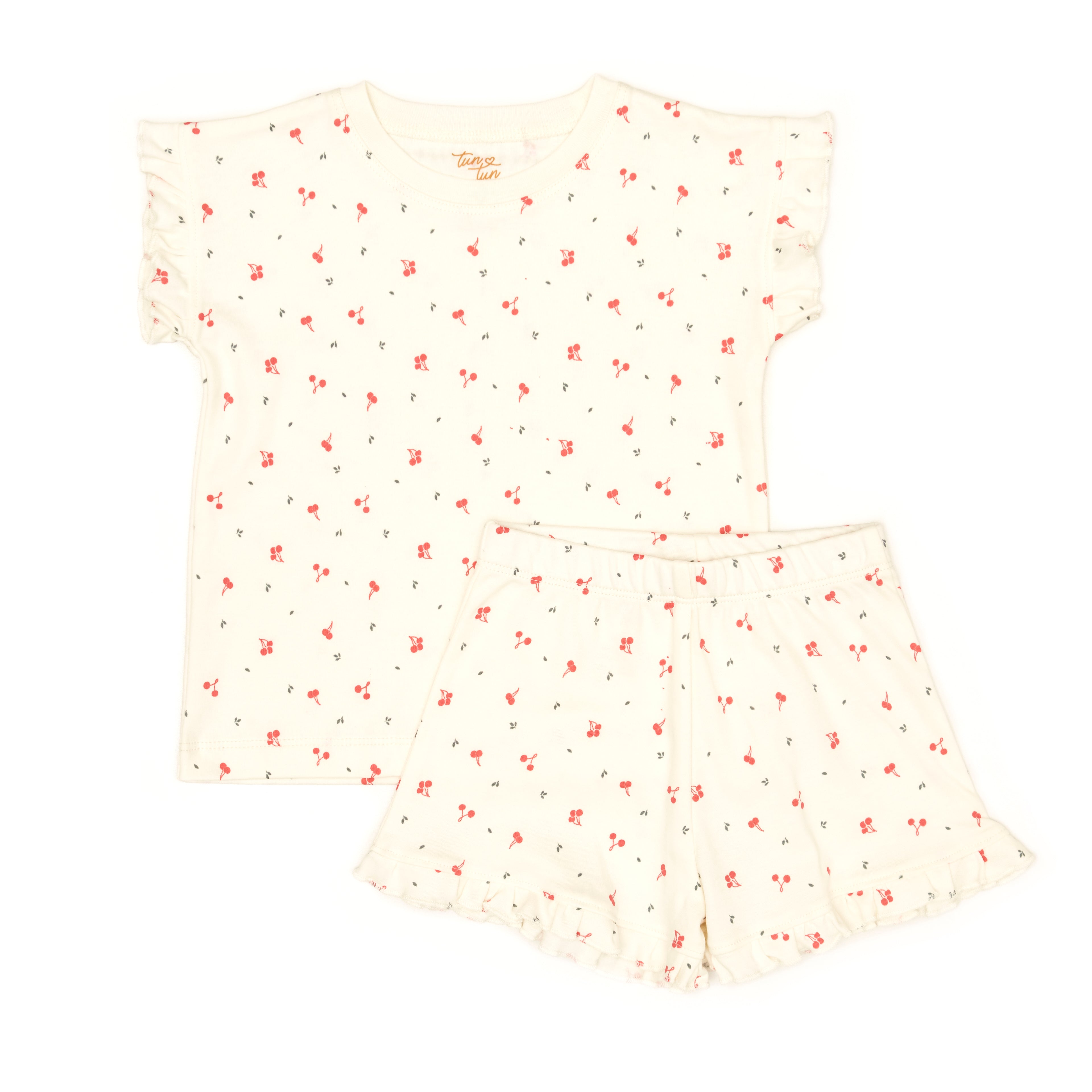 Pijama Bobos Perla Cerezas Rojas de algodón pima