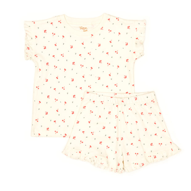 Pijama Bobos Perla Cerezas Rojas de algodón pima