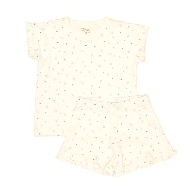 Pijama Bobos Perla Cerezas Fucsia de algodón pima