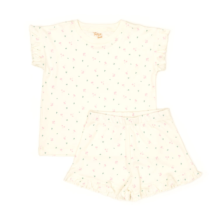 Pijama Bobos Perla Cerezas Fucsia de algodón pima