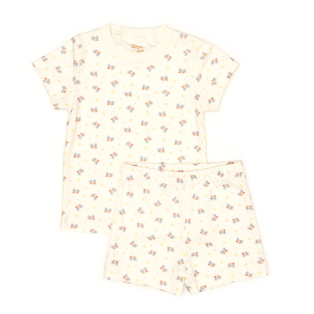 Pijama Polo + Short Perla Bicicletas de algodón pima