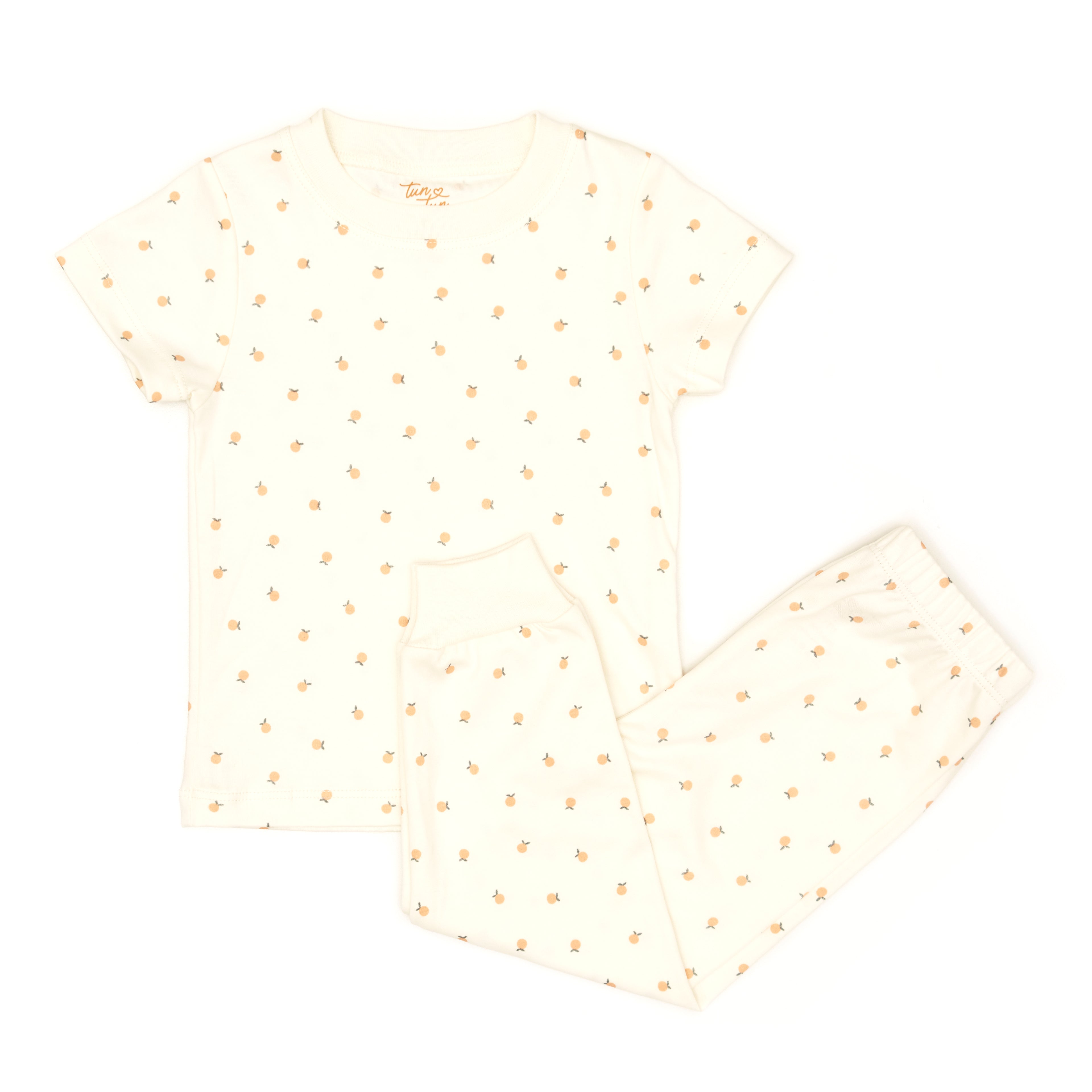 Pijama Polo + Pantalon Perla Naranjas de algodón pima