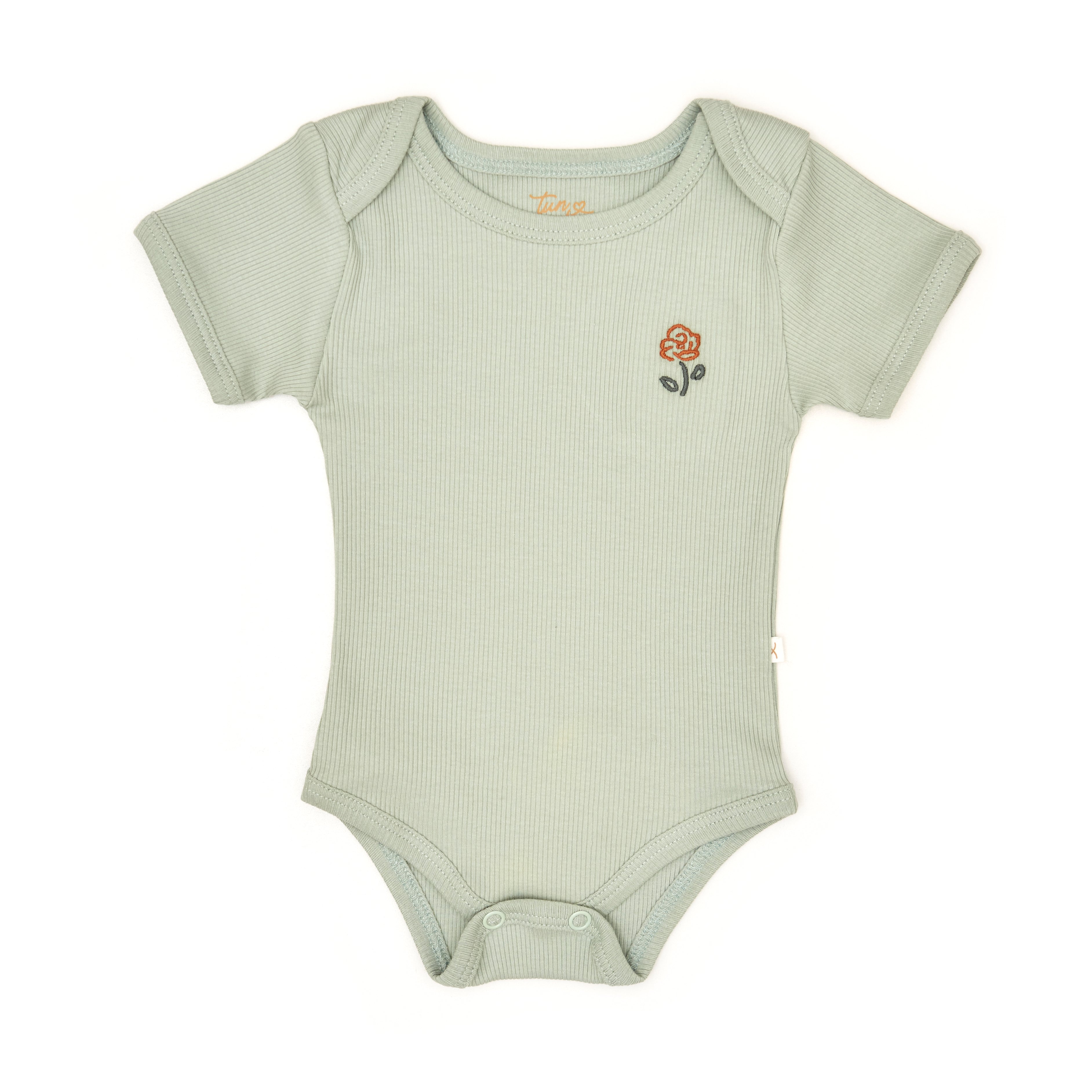 Conjunto 2PCS Body Verde + Short Bombacho Verde Mariposas Algodón Rib