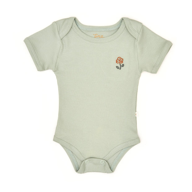 Set Body + Short Bombacho Verde/ Verde Mariposas algodón rib