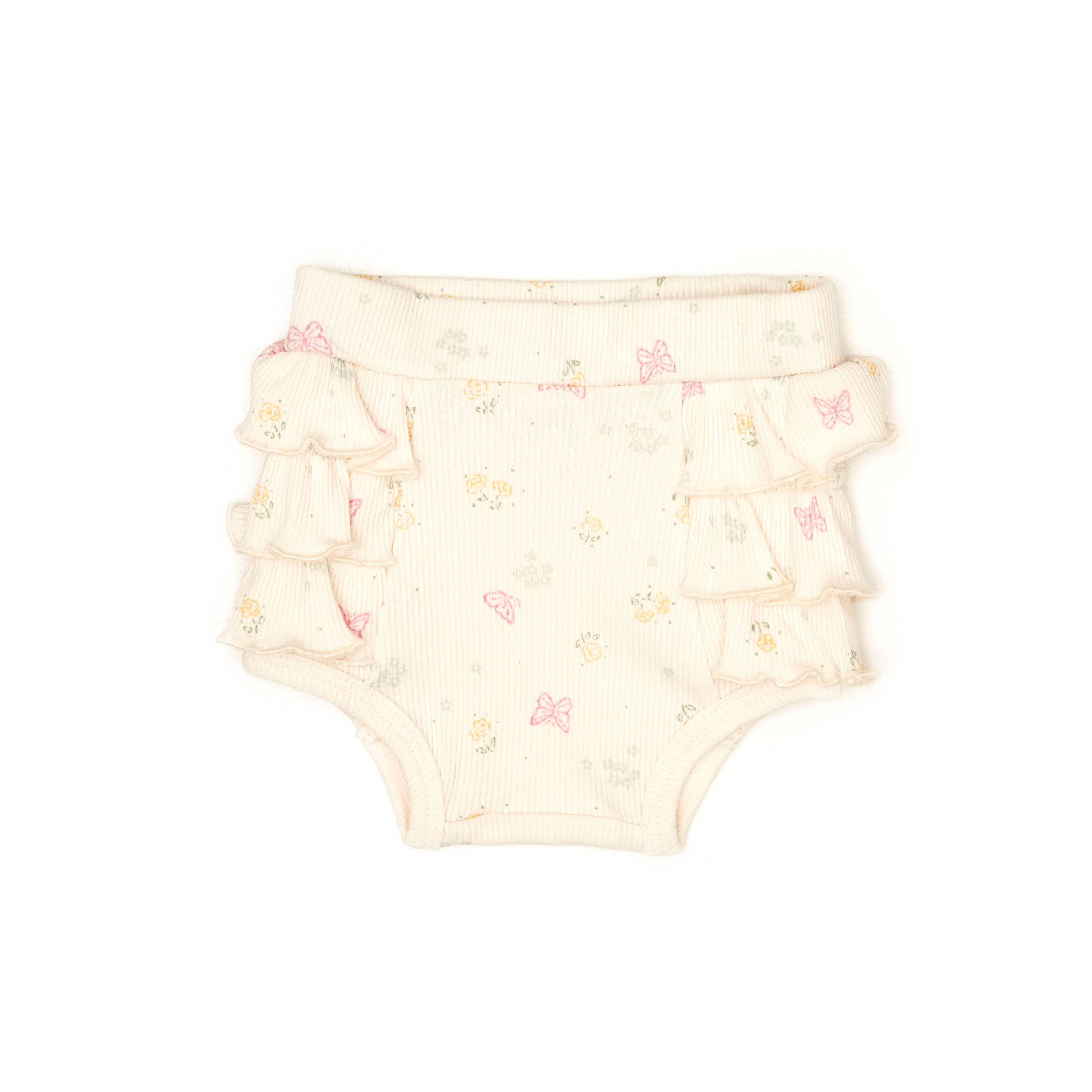 Conjunto 2PCS Body + Short Bombacho Perla/ Perla Mariposas Algodon Rib