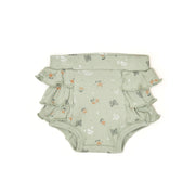 Set Body + Short Bombacho Verde/ Verde Mariposas algodón rib