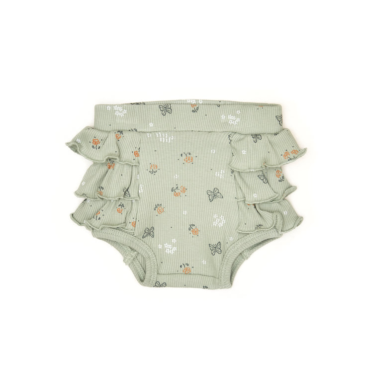 Set Body + Short Bombacho Verde/ Verde Mariposas algodón rib