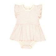 Vestido Body  Perla Rayas Fucsia de algodón rib
