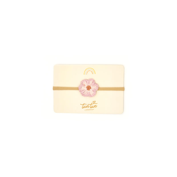 Vincha Flor Rosado & Lavanda de Algodón