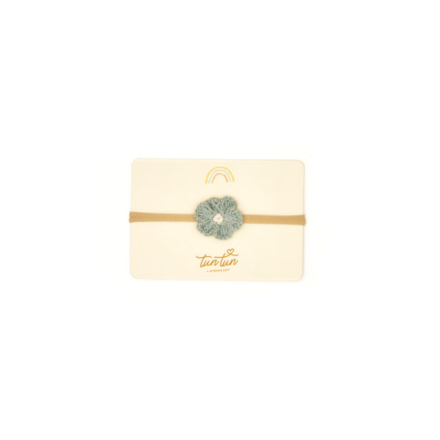 Vincha Flor Verde de Algodón