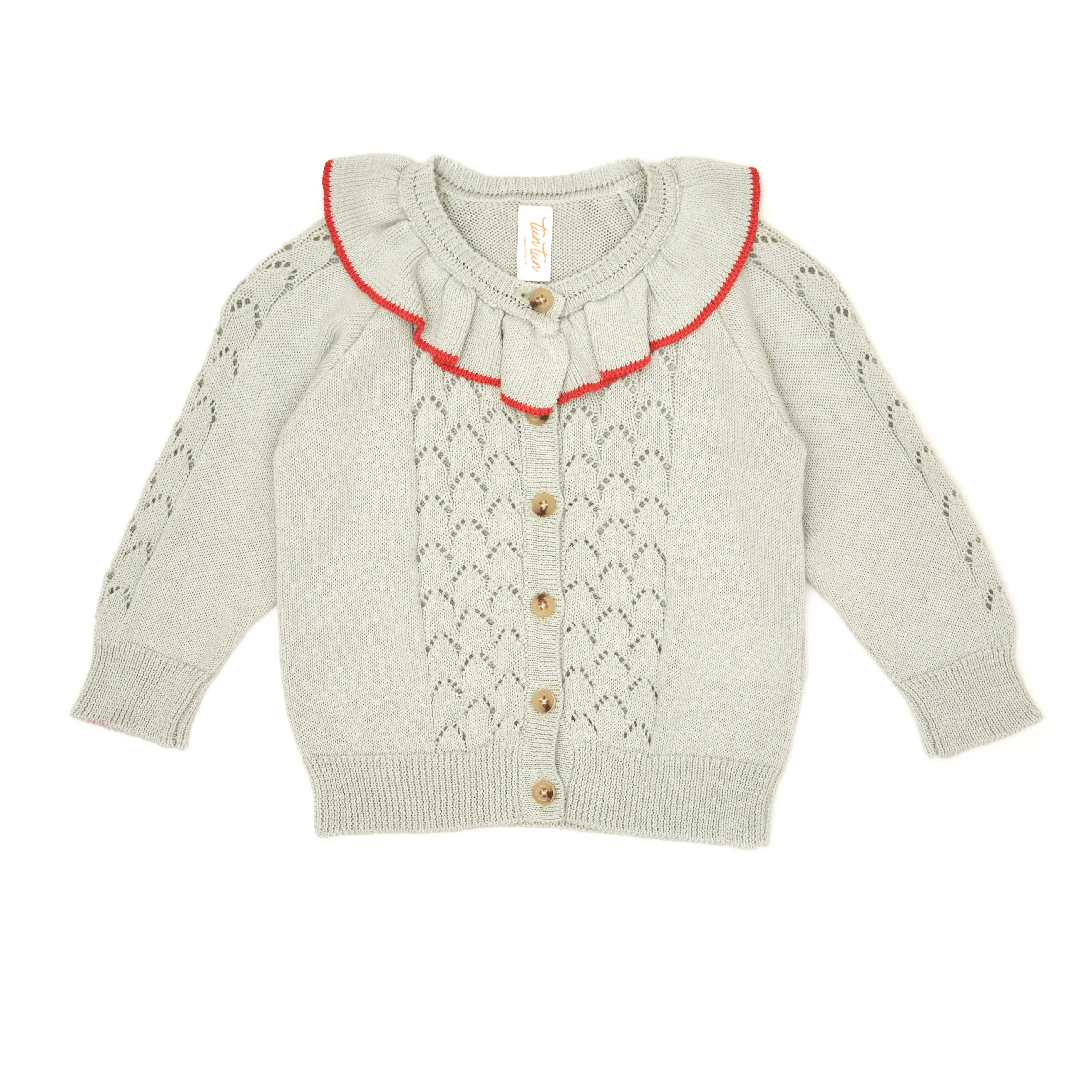 Cárdigan Bobo Celeste Tejido de algodón pima