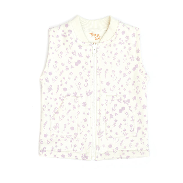 Chaleco Perla Flores Lila