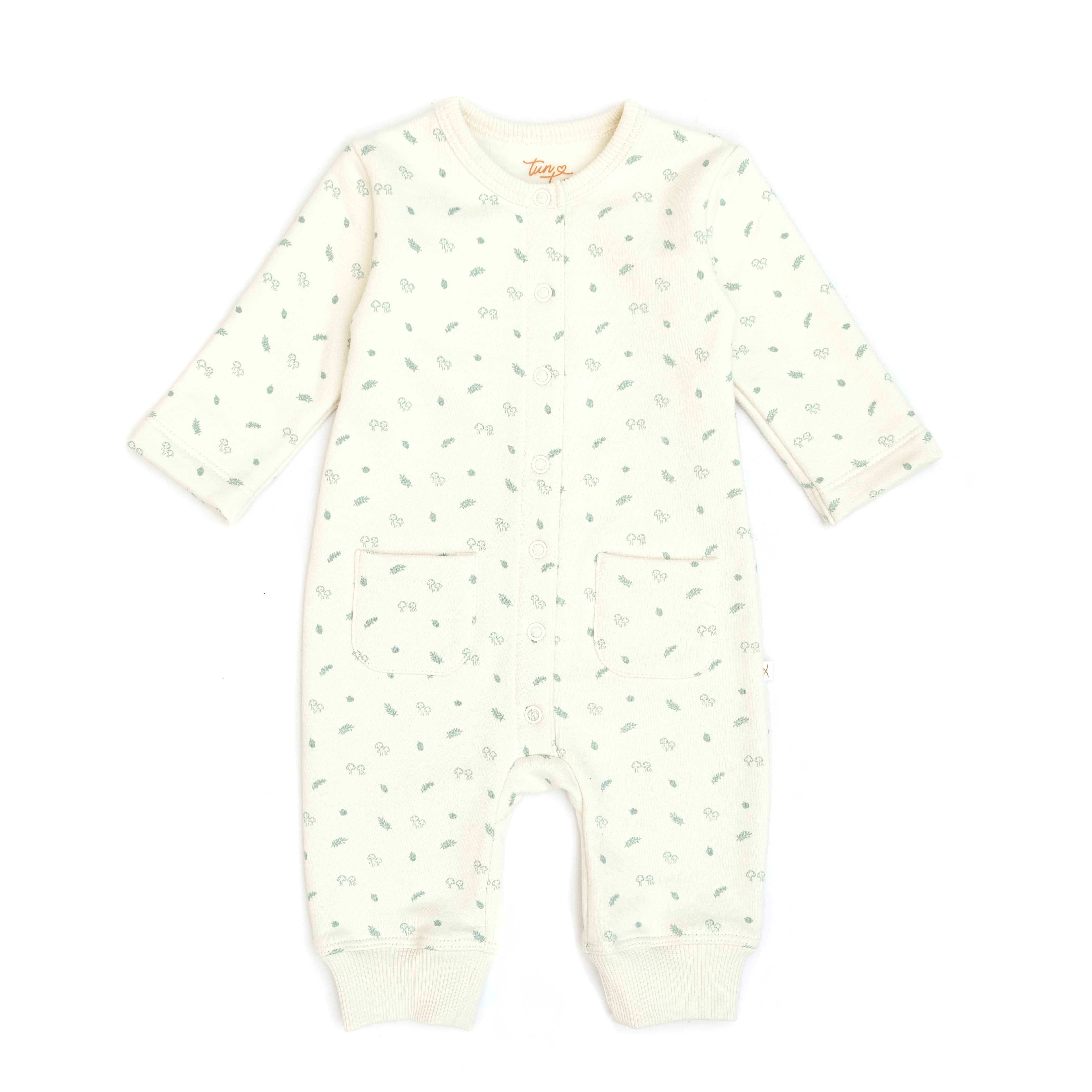 Romper Broches Perla Honguitos Algodón Afranelado