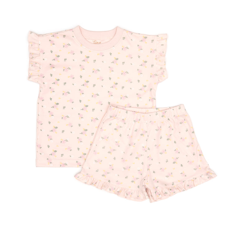 Pijama Bobos (Polo + Short) Rosado Flores