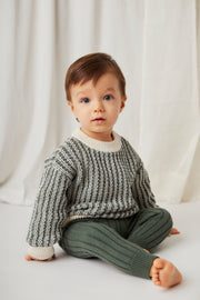 Set tejido Sweater Zigzag + Leggin Verde de algodón