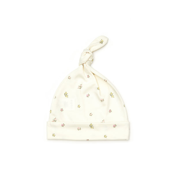 Set Enterizo Broches + Gorro Perla Flores de Algodón Pima
