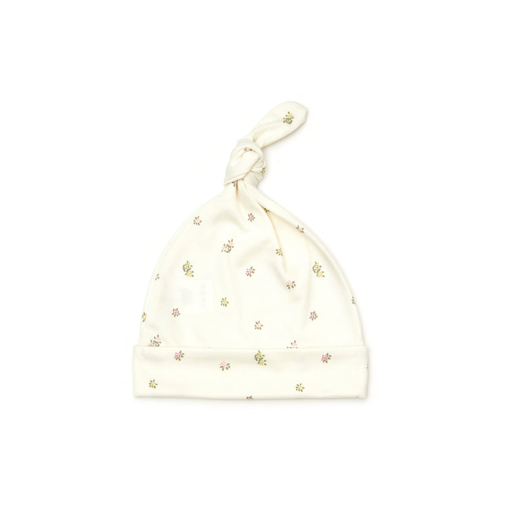 Set Enterizo Broches + Gorro Perla Flores de Algodón Pima