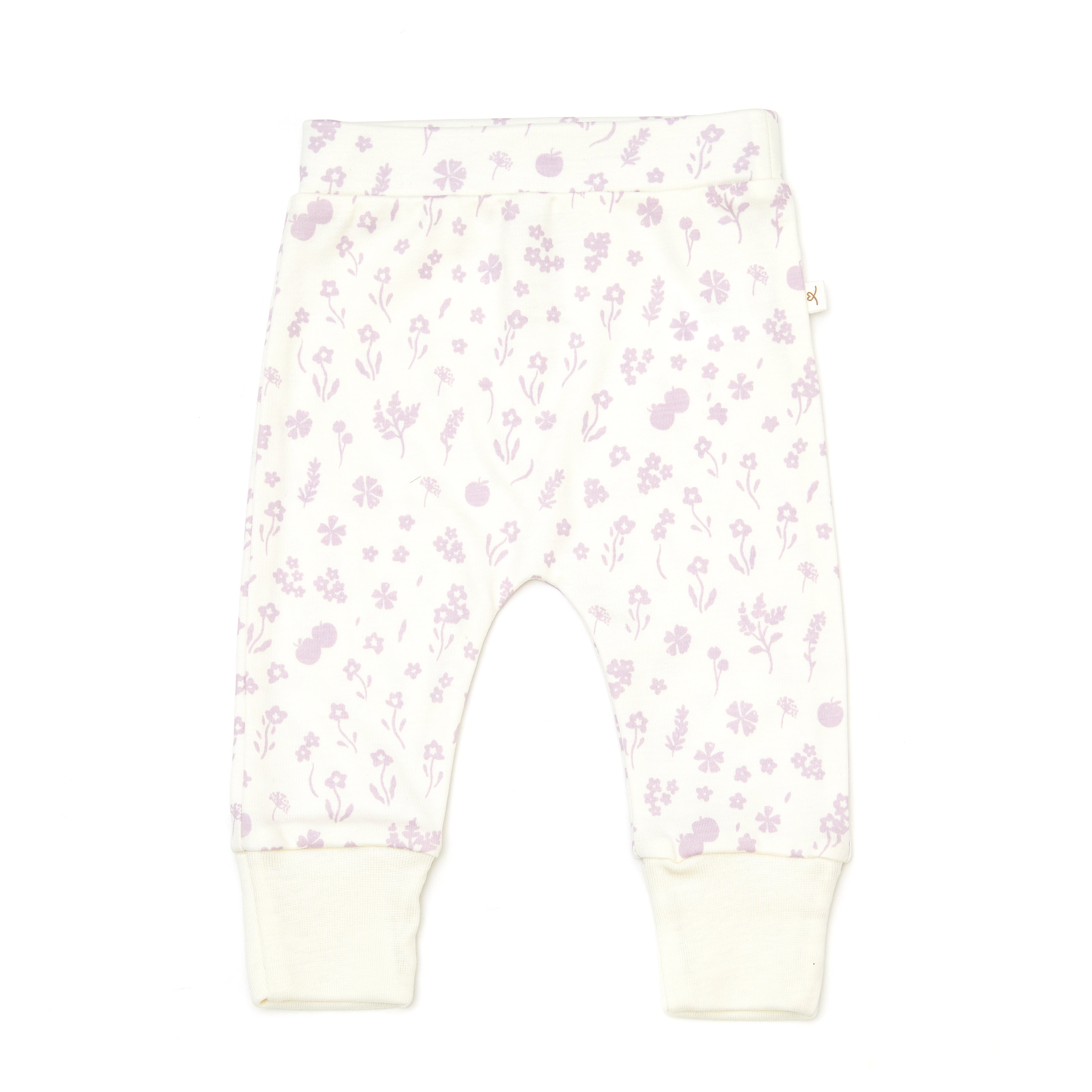 Conjunto 2 PCS Body + Pantalon Perla Flores Lila de Algodón Pima