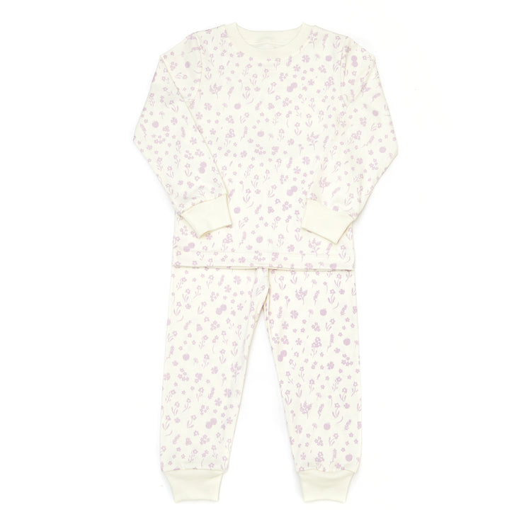 Pijama Polo ML + Pant Perla Flores Lila