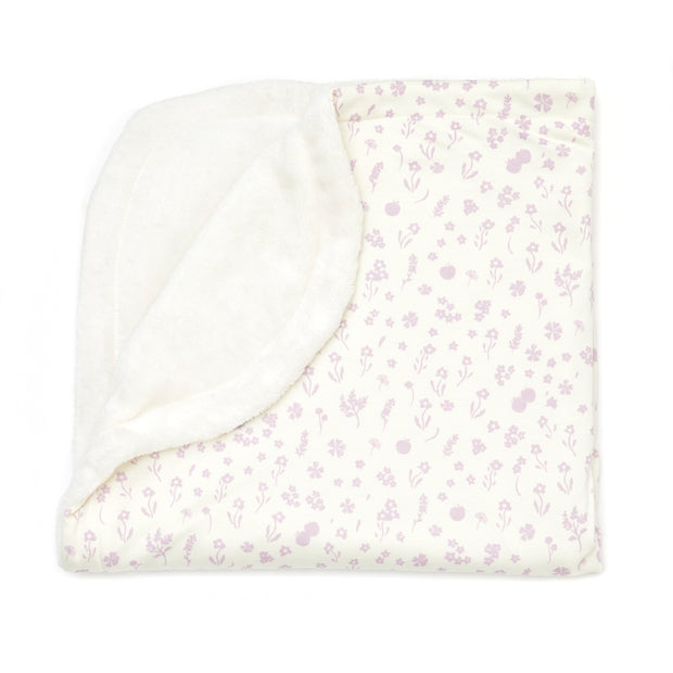 Manta Peluche Perla Flores Lila