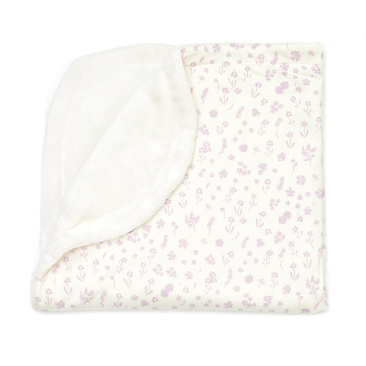Manta Peluche XS Perla Flores Lila de  algodón pima
